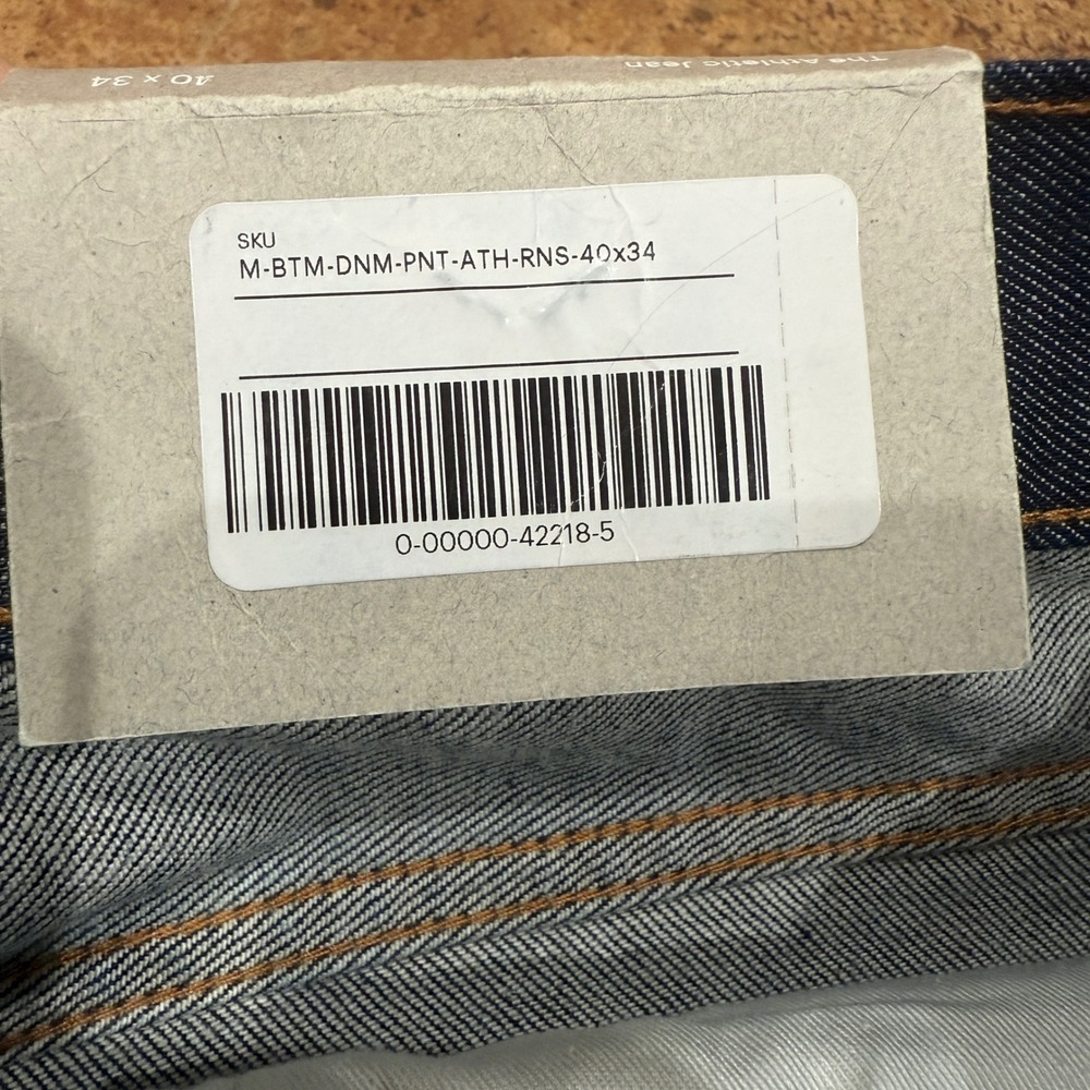 Everlane The Athletic Jean Mens 40x34 Dark Indigo Blue Denim‎ Pants NWT Cotton - Picture 10 of 11